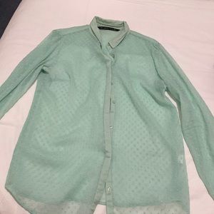 ZARA, teal color blouse, Medium